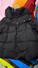 鴨鴨秋冬新品短款羽絨服女加厚連帽面包服寬松保暖韓版泡芙小個(gè)子外套 黑色 S （建議80-110斤） 曬單實(shí)拍圖