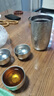 JRINKTEEA日本品牌內外純鈦旅游茶具防燙手鈦茶壺茶水分離功夫茶杯套裝蓋碗 Riko純鈦茶具隕花銀套裝 一壺4杯 （真空防燙） 曬單實(shí)拍圖