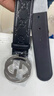 酷奇原版Gucc皮帶i男士真皮頭層牛皮商務(wù)休閑腰帶女收腰裙帶打孔褲帶 銀扣 105cm 曬單實(shí)拍圖