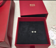 潮宏基 四葉草鉑金耳釘女士白金耳飾送女友新年禮物 計價(jià)工費200元 1.1g 一對款 含硅膠耳堵 曬單實(shí)拍圖
