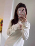 妙奕嘉德絨半高領(lǐng)蕾絲白色打底衫女秋冬內搭外穿洋氣2025新款上衣高級感 白色德絨立領(lǐng)袖口蕾絲花邊打底衫 M 【建議80-110斤】 曬單實(shí)拍圖
