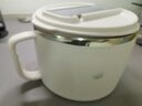 京東京造 泡面碗 上班族304不銹鋼飯盒小學(xué)生雙層防燙1.3L白色 配筷勺 曬單實(shí)拍圖