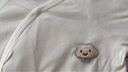 春秋款新生兒衣服嬰兒雙層護肚綁帶連體衣A類(lèi)無(wú)骨寶寶月子服貼身 米白 66cm 曬單實(shí)拍圖