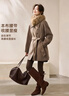 沫晗依美簡(jiǎn)約兩用領(lǐng)手工雙面羊毛大衣2025冬季廓形系腰毛呢外套女 曬單實(shí)拍圖