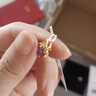 周六福紫色銀河黃金鑲鋯石吊墜女生日禮物J0413971 不含鏈 金重約1.3g 曬單實(shí)拍圖