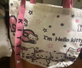 可愛(ài)kitty收納袋托特時(shí)尚卡通包女可愛(ài)手提百搭帆布包單肩通勤 飄帶kt貓帆布包【33*34cm】敞口 曬單實(shí)拍圖