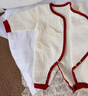 愛(ài)寶適嬰兒連體衣秋冬加厚新生兒家居服爬服寶寶新年衣服米色T273 59碼 曬單實(shí)拍圖