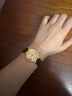 西普尼金表（HIPINE）金表女純金999足金黃金手表復古腕表時(shí)尚騏驥紅石英女表生日禮物 【鋯石金面鋼扣】金重3.5g+ 曬單實(shí)拍圖