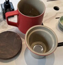 叁旬（sanxun） 知行陶瓷泡茶馬克杯帶蓋過(guò)濾水杯女男辦公室茶水分離杯子定制 知行馬克杯【宮廷紅】 曬單實(shí)拍圖