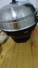 半球（Peskoe）電蒸鍋多用途鍋電熱鍋 34CM電炒鍋電鍋 鑄鐵鍋身電煮鍋QT1-34 帶蒸籠 曬單實(shí)拍圖