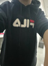 FILA 斐樂(lè )情侶款男女連帽衛衣冬季新款休閑寬松加絨保暖長(cháng)袖上衣 【常規款】正黑色-BK L 175/96A/L 曬單實(shí)拍圖