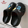 俞兆林（YUZHAOLIN）洞洞鞋男士戶(hù)外開(kāi)車(chē)涼鞋沙灘鞋包頭拖鞋男外穿 YF093 黑色 曬單實(shí)拍圖