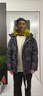 鴨鴨（YAYA）王一博同款羽絨服男士撞色拼接時(shí)尚百搭加厚連帽面包服外套男DY 黑青迷彩色 XL 180/96A 曬單實(shí)拍圖