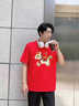 真維斯（Jeanswest）本命年短袖t恤男紅色2026新款男士新年衣服重磅純棉寬松情侶體恤 紅色(彩云馬) L (175)(收藏加購優(yōu)先發(fā)) 曬單實(shí)拍圖