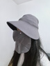 蕉下（beneunder）防曬帽子冬季遮陽(yáng)帽女磁吸防曬面罩口罩漁夫帽子男太陽(yáng)帽登山帽灰 曬單實(shí)拍圖