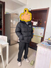 駱駝火山2.0羽絨服秋冬新款連帽加絨加厚面包服冬季短款羽絨服 暗夜黑/暗夜黑 男女同款,7130C M 曬單實(shí)拍圖