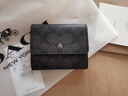 蔻馳（COACH）【禮物】【專(zhuān)享直降】奧萊男士經(jīng)典標志零錢(qián)錢(qián)包老花卡包證件包 QB/炭黑色/黑色 曬單實(shí)拍圖