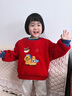 斑巴豆迪【新年系列】馬年紅色喜慶加絨拜年服男女童寶寶冬季保暖過(guò)年衛衣 曬單實(shí)拍圖