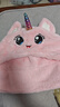 牧萌兒童帽子秋冬季帽子圍巾一體帽中大童加絨加厚保暖帽 粉色獨角獸 曬單實(shí)拍圖