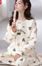 浪莎全棉睡衣女春秋季長(cháng)袖長(cháng)褲套裝可外穿可愛(ài)純棉帶胸墊女士家居服 曬單實(shí)拍圖