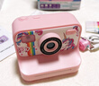 活石拍立得兒童照相機7-14歲女孩生日禮物可拍照直接出打印照片彩色10 升級補光-粉【彩色打印+5卷+128G+背帶+精美禮盒】 彩筆+5色打印500張兒童新年禮物給女生 曬單實(shí)拍圖