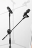 SE SOBAST 麥克風(fēng)話(huà)筒支架話(huà)筒架落地直播鋼管管體伸縮三腳架錄音舞臺支架設備配 雙咪夾 HY-02 曬單實(shí)拍圖