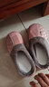 老人棉拖鞋男士冬季PU防水居家用室內防滑保暖老年人大碼拖鞋女 粉色 40-41 曬單實(shí)拍圖