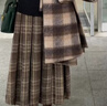 妙奕嘉毛呢半身裙棕色裙子春季中長(cháng)款百褶裙春秋新款高級感氣質(zhì)小個(gè)子 復古格子百褶長(cháng)裙【卡其色】 S 【建議80-95斤】 曬單實(shí)拍圖