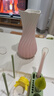 不東漸變粉麻花 花瓶高級感輕奢插花水養水培容器大號醒花桶餐廳裝飾 曬單實(shí)拍圖