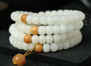普陀山白玉菩提108顆佛珠手串寺廟送禮8mm文玩手串正品男女生日禮物 曬單實(shí)拍圖