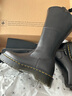 馬丁博士（Dr.Martens）Amaayah Hi風(fēng)女春季長(cháng)筒女機車(chē)騎士靴 黑色 37 曬單實(shí)拍圖