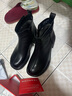 意爾康女鞋切爾西短靴馬丁靴瘦瘦靴中筒保暖大碼媽媽鞋 26627W 黑色38 曬單實(shí)拍圖