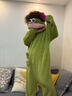 杰班漾丑萌搞怪大嘴怪連體情侶睡衣男女珊瑚絨加絨加厚長(cháng)毛發(fā)抽象家居服 丑萌綠色大嘴怪【連體衣】 S 【適合150-160cm】 曬單實(shí)拍圖