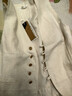 紫涵（ZIHAN）紫涵提花刺繡白色馬甲女春季清新森系疊穿無(wú)袖馬夾外套 米金 M 曬單實(shí)拍圖