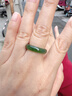 豆蔻時(shí)光和田玉碧玉戒指俄料素圈男女款玉石圓戒扳指指環(huán) 圈17 曬單實(shí)拍圖
