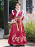 安妮優(yōu)兒（Anneyol）男童漢服秋冬少爺唐裝冬季男孩拜年服兒童古裝冬裝加厚 紅色 160 曬單實(shí)拍圖