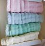 全棉時(shí)代嬰兒口水巾兒童水洗紗布小毛巾洗臉禮盒4條裝 粉藍黃綠25×25cm 曬單實(shí)拍圖