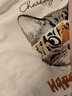 查爾斯桃心 短袖T恤男女款 愛(ài)心貓虎印花休閑圓領(lǐng)寬松棉質(zhì)打底衫 本白 S  曬單實(shí)拍圖