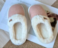 樸西冬季新款簡(jiǎn)約毛呢女士保暖居家棉拖鞋室內靜音 蜜桃粉 38-39 曬單實(shí)拍圖
