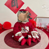 唐風(fēng)似錦寶寶新年拜年服中式國風(fēng)周歲衣服套裝嬰幼兒百日宴捉周禮服喜慶紅 磚紅色 不加絨 上衣+褲子+挎包 80 建議17-20斤 曬單實(shí)拍圖