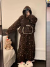 另約復古碎花毛絨連帽睡衣女秋冬季珊瑚絨保暖家居服法蘭絨套裝可外穿 S805 復古碎花 M 曬單實(shí)拍圖