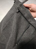 皮爾卡丹（pierre cardin）商務(wù)休閑褲男秋冬季修身毛呢褲子男士彈力高端小西褲 深灰  32  曬單實(shí)拍圖