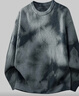 頂峰保羅（Dingfengbaoluo）扎染毛衣男春季潮流休閑保暖圓領(lǐng)綿羊絨打底針織衫CMD16淺灰L 曬單實(shí)拍圖
