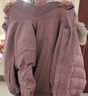 茵曼仿牛仔夾克羽絨服2025冬女裝新款短羊羔毛翻領(lǐng)外套 皮粉色 M 曬單實(shí)拍圖