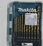 牧田（MAKITA）鍍鈦直柄麻花鉆頭有色金屬、塑料鉆頭十九支裝套裝 D-67527 曬單實(shí)拍圖