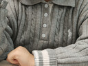 左西女童毛衣秋冬款2025新款兒童麻花POLO領(lǐng)針織衫學(xué)院風(fēng) 灰色 140 曬單實(shí)拍圖