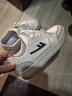 回力女鞋休閑小白鞋2026春季新款潮流百搭增高運動(dòng)鞋學(xué)生厚底板鞋子 白灰-四季款 38 曬單實(shí)拍圖