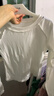 【親膚透氣】美式辣妹撞色插肩三條杠長(cháng)袖T恤女秋季上衣打底衫XXC 白色 S 70-90斤 曬單實(shí)拍圖