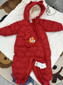 巴拉巴拉童裝嬰兒羽絨服連體衣寶寶2025新款冬裝加厚保暖哈衣爬服萌趣造型 福氣滿(mǎn)滿(mǎn)中國紅 100 cm-充絨量103g起 曬單實(shí)拍圖