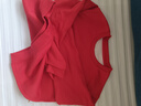 小個(gè)子圓領(lǐng)衛衣女上衣春秋新款正肩休閑寬松顯瘦秋冬長(cháng)袖套頭外套 大紅 L碼 曬單實(shí)拍圖